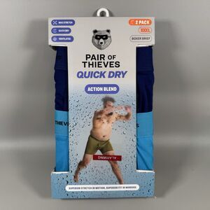 Pair of Thieves 2-PACK Men's 3XL Blue Quick Dry Action Blend Cotton Boxer Briefs